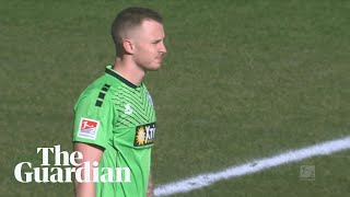 Ingolstadt score while Duisburg keeper takes a drink during game [upl. by Evers]