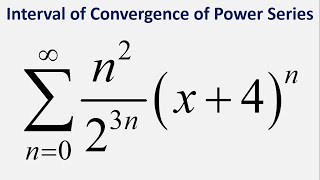 Interval of Convergence of Power Series Sum n2x  4n23n  n  0 to infinity [upl. by Yadnil]