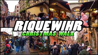 RIQUEWIHR Christmas Walk  Alsace France 4k [upl. by Ateikan]