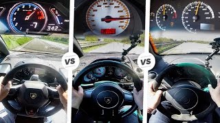 Lamborghini POV Autobahn HURACAN vs GALLARDO vs MURCIELAGO by AutoTopNL [upl. by Oly]