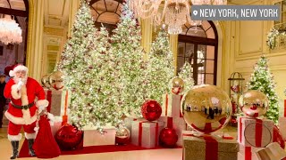 2024 NYC Christmas Walk🎄  Plaza Hotel Decorations  Bloomingdale’s Holiday Window amp 5th Avenue [upl. by Imalda]