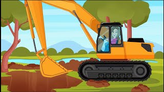 Excavator Song for Kids Toddlers and Babies  Excavator Machines and Big Trucks by Patty Shukla [upl. by Skipper]