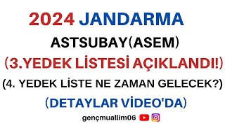 Jandarma Astsubay ASEM 3 yedek listesi açıklandı 4 liste ne zaman gelecek jandarma astsubay [upl. by Reo762]