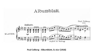 Paul Colberg  Albumblatt Esdur 1918 [upl. by Trescott]