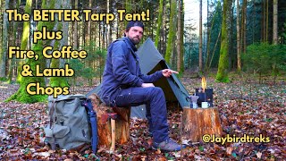 Tarp Tent Tutorial  done my way  plus a Lamb Chop Lunch [upl. by Ronn]