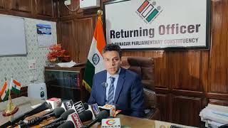 Returning Officer Srinagar Parlimentary Constuency Dr Bilal IAS Briefs Media on Successful [upl. by Akinoj]