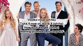 Cast of Mamma Mia the Movie  VoulezVous From Mamma Mia Lyrics Video [upl. by Johannes203]