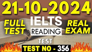 IELTS Reading Test 2024 with Answers  21102024  Test No  356 [upl. by Valonia]