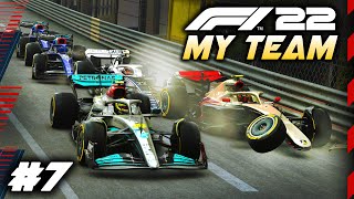 F1 22 MY TEAM CAREER Part 7 MONACO CHAOS LAP 1 INCIDENT DRAMA FOR TITLE RIVALS WET QUALI [upl. by Elleoj477]