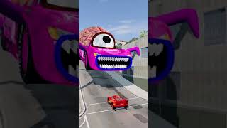 Epic Escape From The Lightning Bus Eater amp Dinocursed  McQueen VS Wingo Eater  BeamNGDrive [upl. by Abbie326]