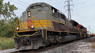 CP 7012 SD60M BNSF Railfanning CPKC CN and ETR in Windsor Ontario [upl. by Rednave386]