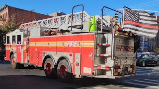 FDNY Ladder 11 Responding With A Spare Rig In East Harlem Manhattan New York City [upl. by Aicala570]