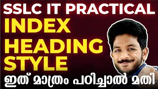 SSLC IT Practical Exam  Libre Office ഈ QUESTIONS പഠിച്ചാൽ മതി  Table of Contents Index Heading [upl. by Bamford406]