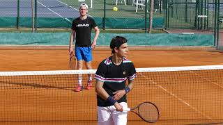 Lorenzo Musetti vs David Quayle Practice at The Tennis Academy [upl. by Mita]