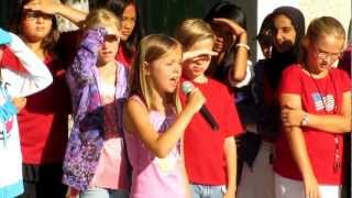 9 year old Madelyn Joy  National Anthem  Ericson awards assembly [upl. by Siriso323]