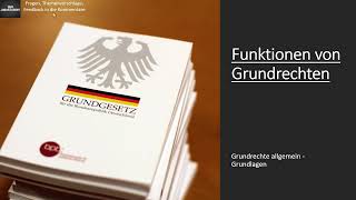 Die Funktionen der Grundrechte I Grundrechte Grundlagen  2 [upl. by Eniluj]