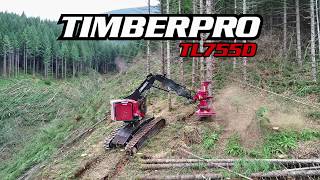 TimberPro TL755D Feller Buncher Cutting in Oregon  Quadco 24b [upl. by Darleen]