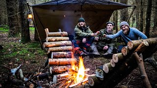 Bushcraft Self Feeding Fire Uk Mossy Woodland WildcampingFire Cooked Roast Dinner Survival skills [upl. by Arua]