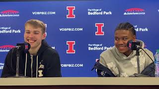 Northwestern postgame Illini players Marcus Domask and Justin Harmon [upl. by Dnumyar]