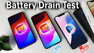 IOS 174 VS 177 VS 181 Battery Drain Life Test iPhone 11 Pro Max [upl. by Nabatse]