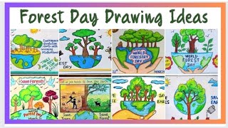 Forest Day Poster Making IdeasSave Forest Drawingലോക വനദിന പോസ്റ്ററുകൾ 2024Save Trees Save Earth [upl. by Kreda491]