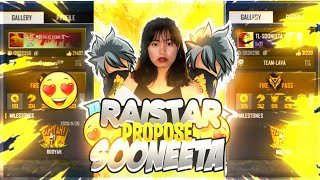 Raistar Proposed Sooneeta😘 GirlFriend Banoge😚OP Reaction Garena freefire [upl. by Delahk]