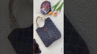 sewing diy denim mini tote bag from jeans scraps wandeeeasysewing diytotebag [upl. by Mellette]