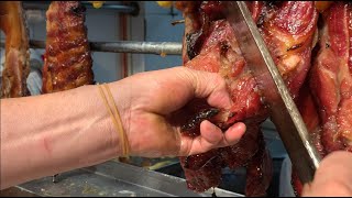 HongKong Food  Roasted Pork leg Char Siu Barbecued Pork [upl. by Cissej591]