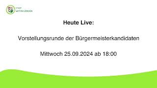 Vorstellungsrunde der Kandidaten zur Bürgermeisterwahl 2024 der Stadt WettinLöbejün am 25092024 [upl. by Ylrebmik]