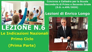 Le Indicazioni Nazionali Primo Ciclo Prima Parte  LEZIONE N6 [upl. by Silliw]