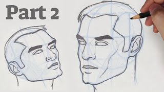 How to Draw a Face from any Angle  Part 2  The 34 View [upl. by Ellenwad]