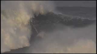 Maya Gabeira Wipeout at Nazaré  Billabong XXL Big Wave Awards 2014  Angle 1 [upl. by Eeluj261]