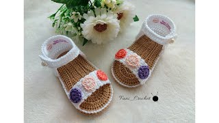 🌷SANDALIAS A CROCHET O GANCHILLO 3 A 6 MESES 🧶 PASO A PASO FANICROCHET ❤ [upl. by Ikaz988]