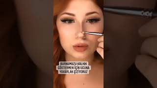 kolay burun kontürü makyaj ile burun küçültme shorts makeup burunküçültme [upl. by Eveivenej]