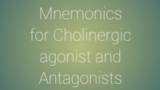 Cholinergic agonistAntagonists and their Mnemonics [upl. by Dnilasor578]