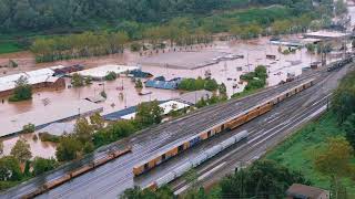 Asheville NC Hurricane Helene Flooding River Arts District [upl. by Darrey]