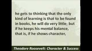 Theodore Roosevelt – Character and Success Hear and Read the 1900 Speech [upl. by Atsirhc858]