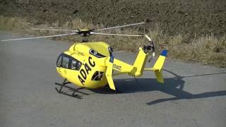 RC Scale Helicopter EC 145 600 Class and Crash [upl. by Nylirahs]