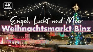 Weihnachtsmarkt Engel Licht und Meer  Binz auf Rügen 2022 4K Walk [upl. by Mccoy]