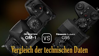 OM SYSTEM OM1 vs Panasonic Lumix G95 Ein Vergleich der technischen Daten [upl. by Eivol]