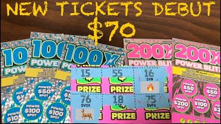 NEWEST TICKETS OF THE TEXAS LOTTERY POWER BLAST 70 TEXAS SCRATCH OFF TICKETS [upl. by Eimaj]