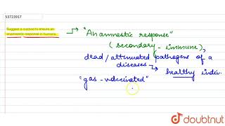 Suggest a method to ensure an anamnestic response in humans  12  HUMAN HEALTH AND DISEASE  B [upl. by Setiram436]