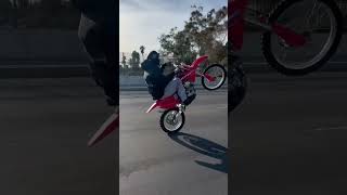 Crf 150r wheelie bikelife wheelie crf150r honda [upl. by Aissatsan]