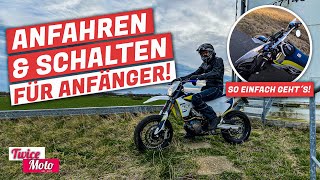 MOTORRAD ANFAHREN und SCHALTEN lernen in 15 Min Für ANFÄNGER So einfach gehts  TwiceMoto [upl. by Kolivas441]