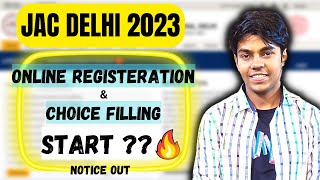 JAC Delhi Counselling 2023  Online Registration and Choice filling start  Notice out [upl. by Acinom586]