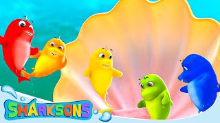 5 Little Reef Sharks  Videos for Kids  Nursery Rhymes amp Kids Songs  The Sharksons [upl. by Enajiram]