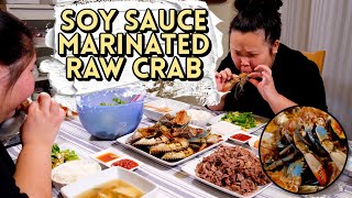 SOY SAUCE MARINATED RAW CRAB Ganjang Gejang 간장게장 MUKBANG 먹방  KOREAN BBQ EATING SHOW [upl. by Inoy335]