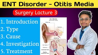 Otitis Media  Ear Disorder  ENT Disorder  Surgery Lacture in Hindi  Easy Notes [upl. by Sairahcaz]