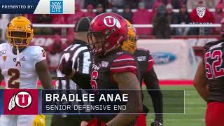 Utes Bradlee Anae named Pac12 Defensive Player and Lineman of the Week [upl. by Ric]