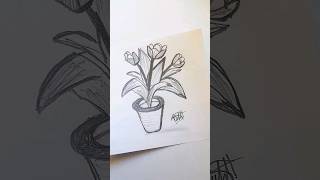 Flower pot drawing  What to draw when bored sketch flowerpot artoftheday art drawing drawing [upl. by Aldercy]